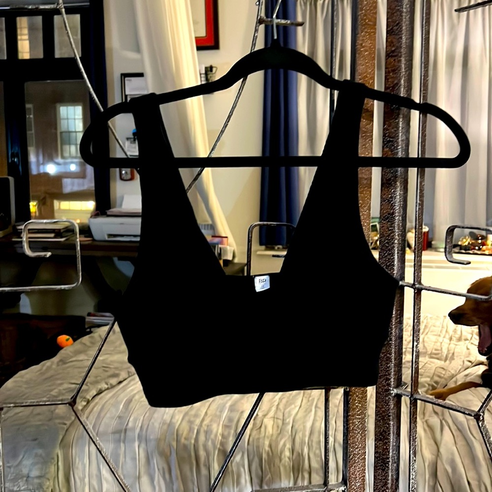 Black knit crop bralette top by BP.